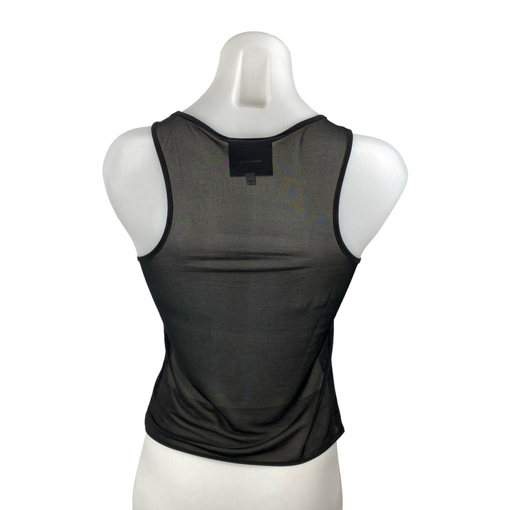 Reformation Rose Black Mesh Sheer Bustier Sleeveless Knit Cami Tank Top Size S