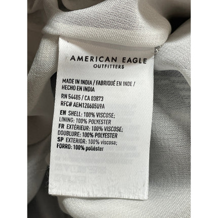 American Eagle Women's Blue Striped High Rise Tie Wide Leg Trousers Pants Size M