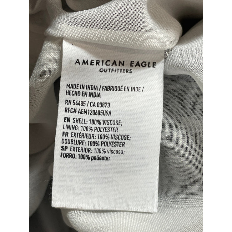 American Eagle Women's Blue Striped High Rise Tie Wide Leg Trousers Pants Size M