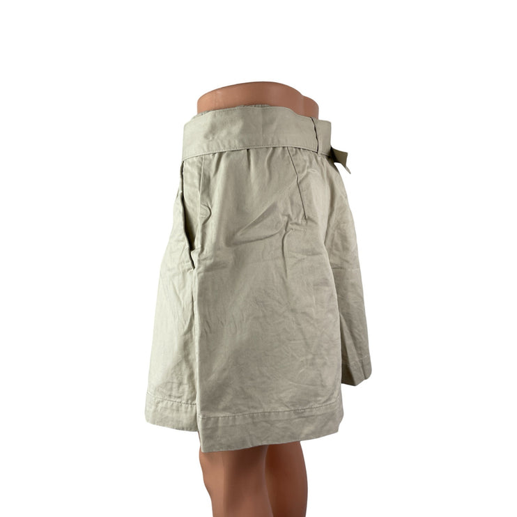 Abercrombie & Fitch Women's Beige High Rise Belted Pleated Mini Shorts Size M