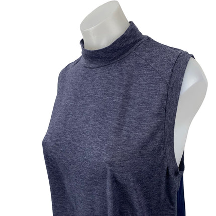 Champion Women's Navy Blue Mock Neck Sleeveless Open Back Athletic Tank Top L