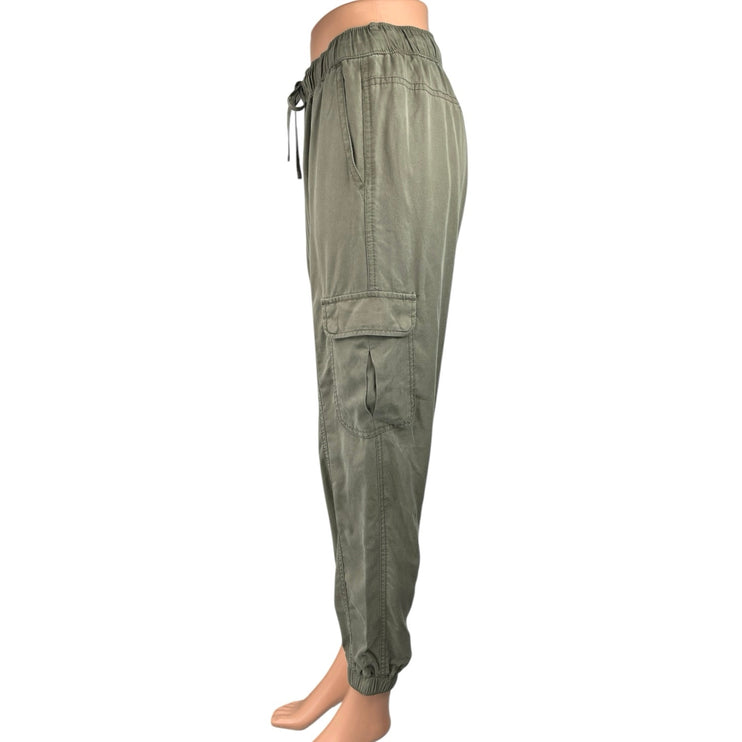 Rachel Roy Women's Olive Green Elastic Waist Cargo Jogger Trousers Pants Size S