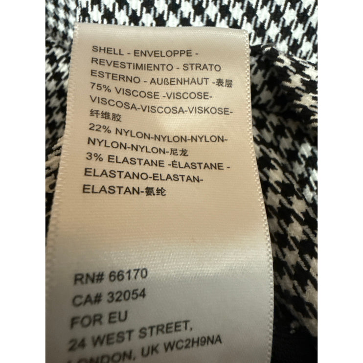 Urban Outfitters Black Houndstooth High Rise Flare Slit Trousers Pants Size 10