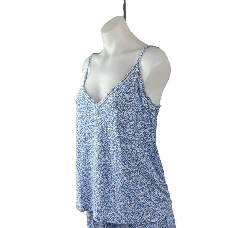Vineyard Vines Blue Floral Camisole Tank Shorts Sleepwear Pajamas Set Size L