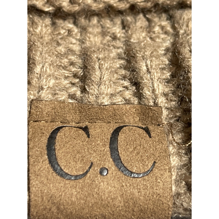 C.C. Women's Camel Tan Beige Winter Snow Outdoor Knit Bonnet Beanie Hat OS