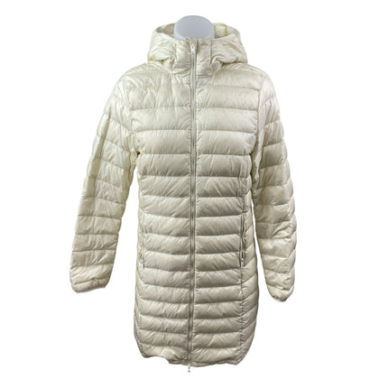 Aritzia Babaton Hudson Women's Cream Hooded Long Sleeve Puffer Coat Jacket Sz S