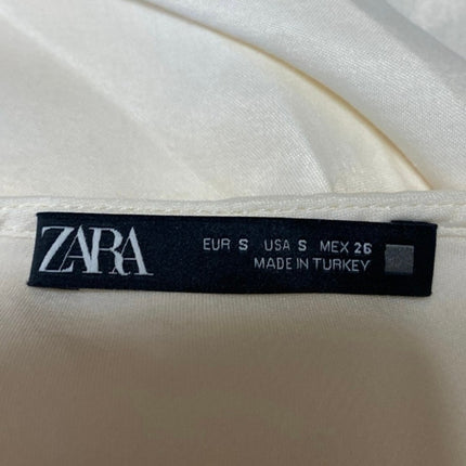 Zara White Ivory Sleeveless Cowl Neck Cami Camisole Tank Midi Slip Dress Size S