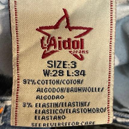 LA Idol Women's Blue Low Rise Y2k Medium Wash Flare Bootcut Denim Jeans Size 28