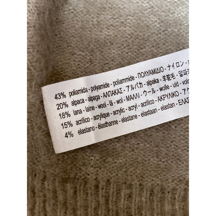 Zara Women's Beige Alpaca Wool Crew Neck Long Sleeve Sweatshirt Sweater Top Sz L