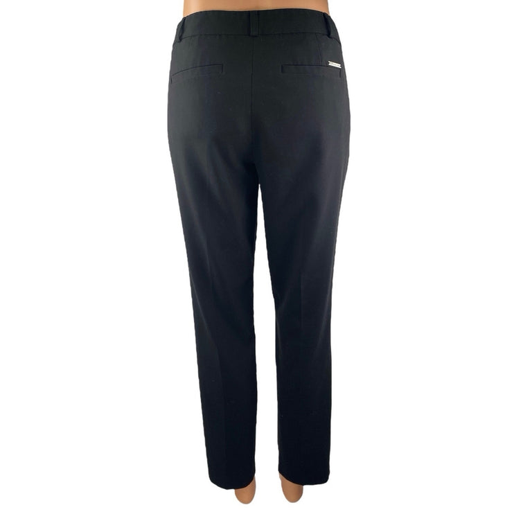 Michael Kors Women's Black Mid Rise Straight Leg Trousers Dress Pants Size 4