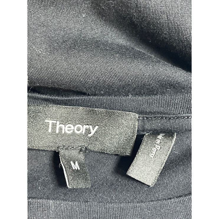 Theory Women's Black Classic Crew Neck Short Sleeve Basic Tee T-Shirt Top Size M