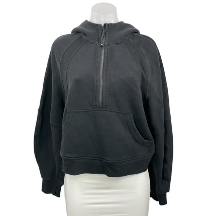 Lululemon Scuba Black Activewear Oversized Half Zip Hoodie Hooded Sweatshirt M/L