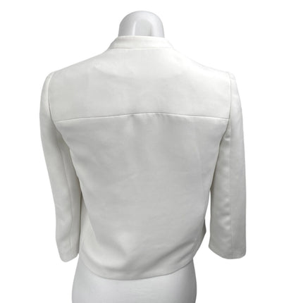 Alice + Olivia White Black Long Sleeve Draped Shawl Collar Blazer Coat Jacket S