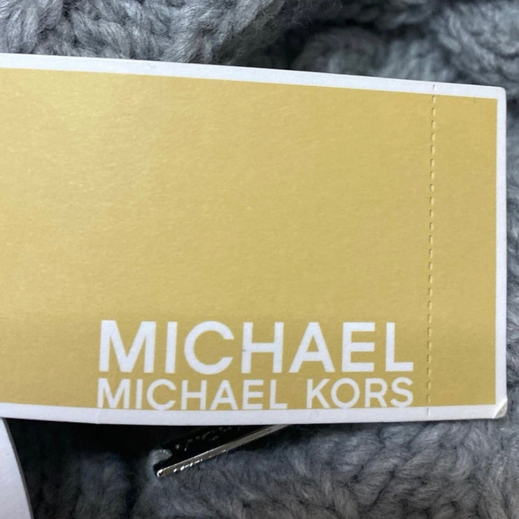 NEW Michael Kors Women's Gray Cable Knit Snow Beanie Peak Cap Hat One Size