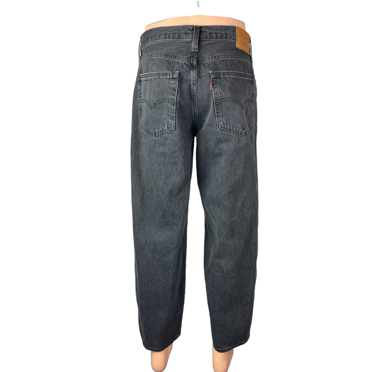 Levi's Ribcage Men's Black Washed Mid Rise Straight Leg Denim Jeans Size 29
