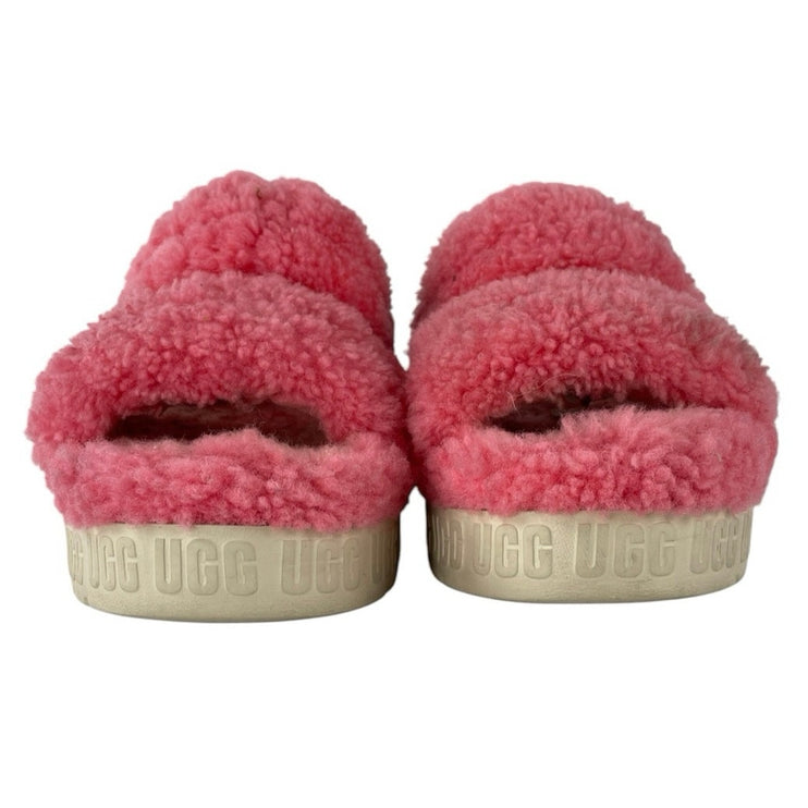 UGG Oh Fluffita Women's Pink Fuzzy Teddy Slingback Lounge Slide Sandals Size 11
