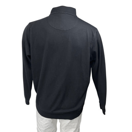 Peter Millar Men's Black Quarter Zip High Neck Long Sleeve Sweatshirt Top Size L