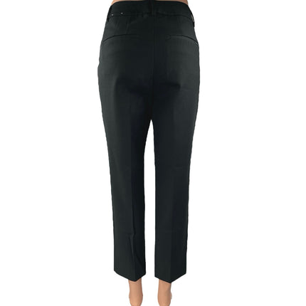 The Slim Women's Black Straight Leg Mid Rise Ankle Trousers Dress Pants Size 4