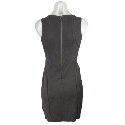 Sanctuary Womens Black Faux Suede Sleeveless Bodycon Sheath Pencil Dress Size XS