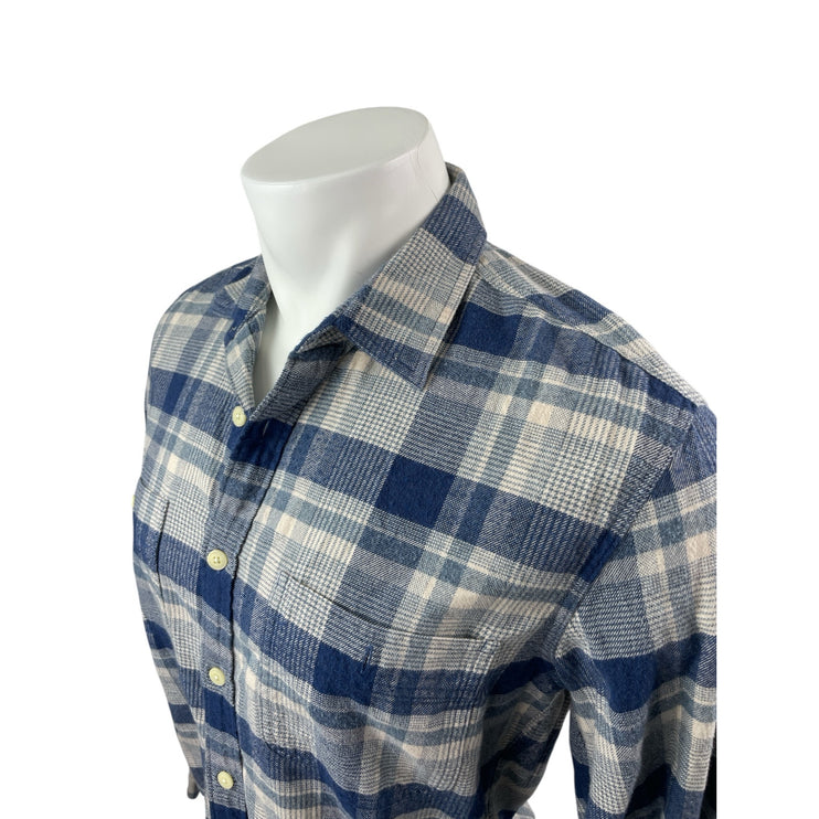 J.Crew Men's Blue Plaid Flannel Slim Fit Long Sleeve Button Down Shirt Top Sz M