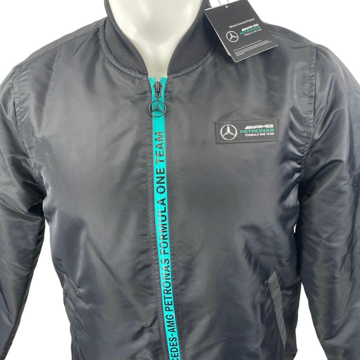 NEW AMG Petronas Formula One Team Mercedez Benz Men's Black Bomber Coat Jacket S