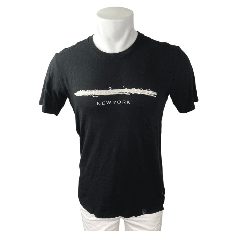 Rag & Bone Men's Black Logo Graphic Crew Short Sleeve T Shirt Tee Top Size S