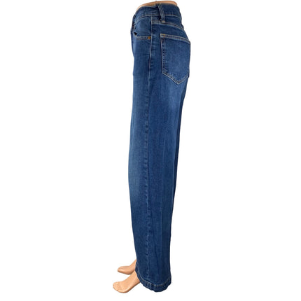 GAP Women's Blue High Rise Baggy Flare Palazzo Wide Leg Denim Jeans Pants Sz 24