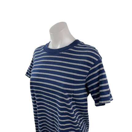 Madewell Women's Navy Blue Striped Short Sleeve Crewneck T Shirt Mini Dress S