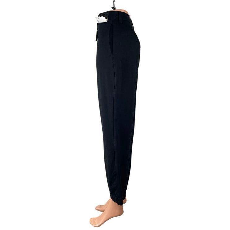 NEW Lee Women Black Mid Rise Palazzo Straight Wide Leg Trousers Dress Pants 12 S