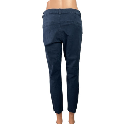 Old Navy Pixie Women's Navy Blue High Rise Tapered Cropped Trousers Pants Size 6