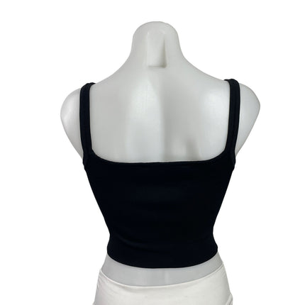Zara Womens Black Sleeveless Cami Camisole Stretch Knit Cropped Tank Top Size M