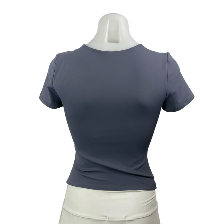 Aritzia Contour Women's Blue Short Sleeve Slim Strech T Shirt Tee Top Size S