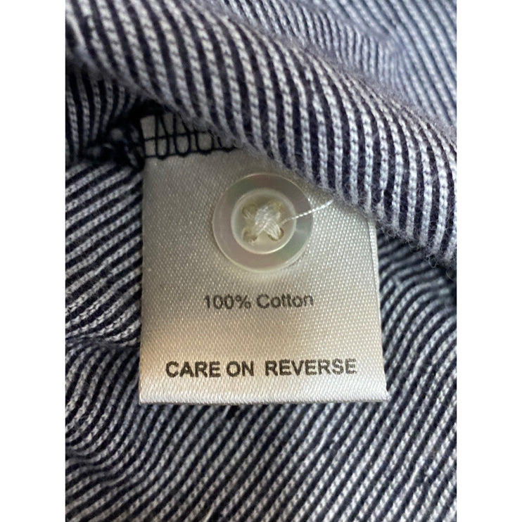 Billy Reid Men's Gray Patterned Collared Short Sleeve Classic Polo Shirt Top L