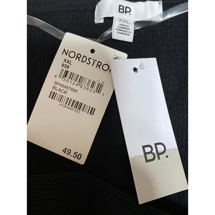 NEW BP.  Black Rib Knit V-neck Button Up Long Sleeve Crop Cardigan Sweater XXL