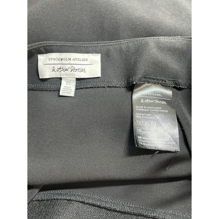 & Other Stories Women's Black Mid Rise Wrap Tie Mini Straight A-Line Skirt Sz 6