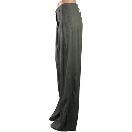 MNG Mango Selection Womens Gray Plaid High Rise Wide Leg Trousers Pants Size 2