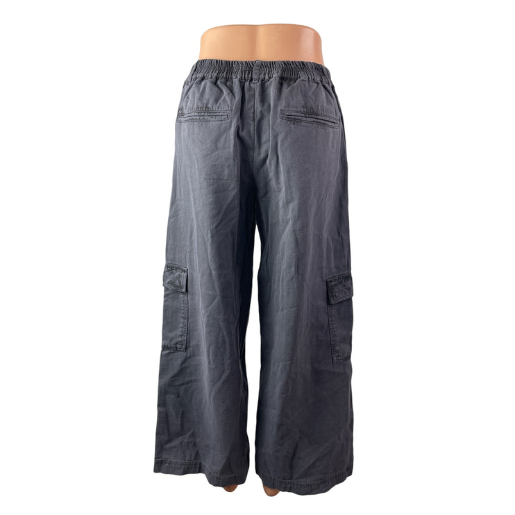 O'Neill Women's Gray High Rise Barrel Baggy Wide Leg Cargo Trousers Pants Size S