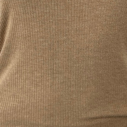 Banana Republic Women's Tan Ribbed Knit Long Sleeve Crewneck Sweater Top Size XS