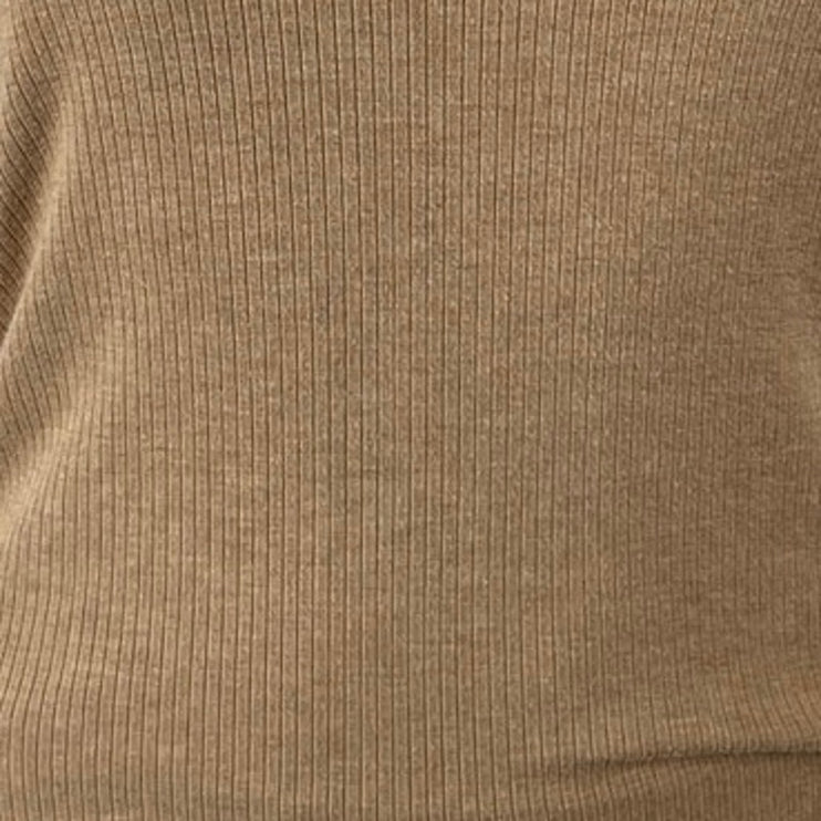 Banana Republic Women's Tan Ribbed Knit Long Sleeve Crewneck Sweater Top Size XS