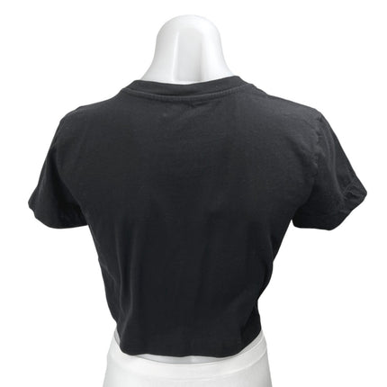Aritzia Wilfred Black Knit Short Sleeve Pullover Crop Tee T-Shirt Top Size XS