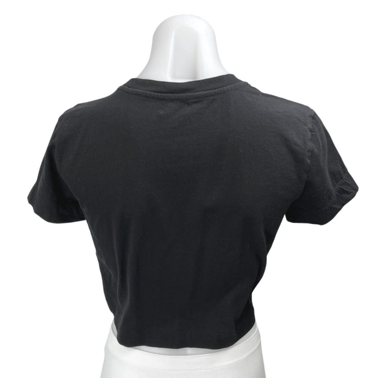 Aritzia Wilfred Black Knit Short Sleeve Pullover Crop Tee T-Shirt Top Size XS
