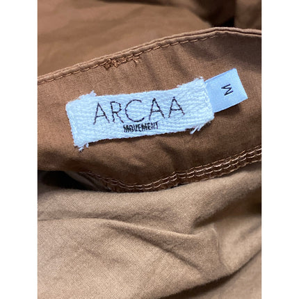 ARCAA Movement Women's Brown High Rise Barrel Baggy Wide Leg Trousers Pants Sz M