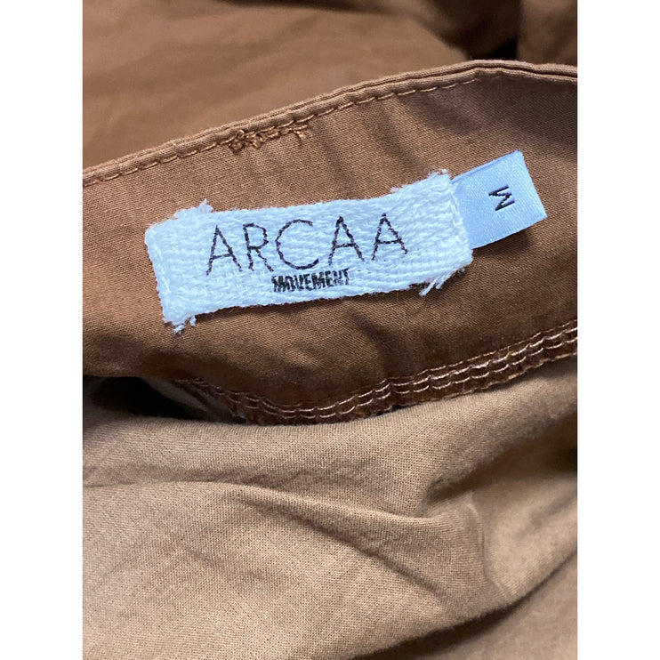 ARCAA Movement Women's Brown High Rise Barrel Baggy Wide Leg Trousers Pants Sz M