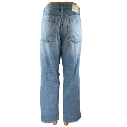GRLFRND Bella Blue Low Rise Boyfriend Wide Leg Distressed Denim Jeans Pants 26