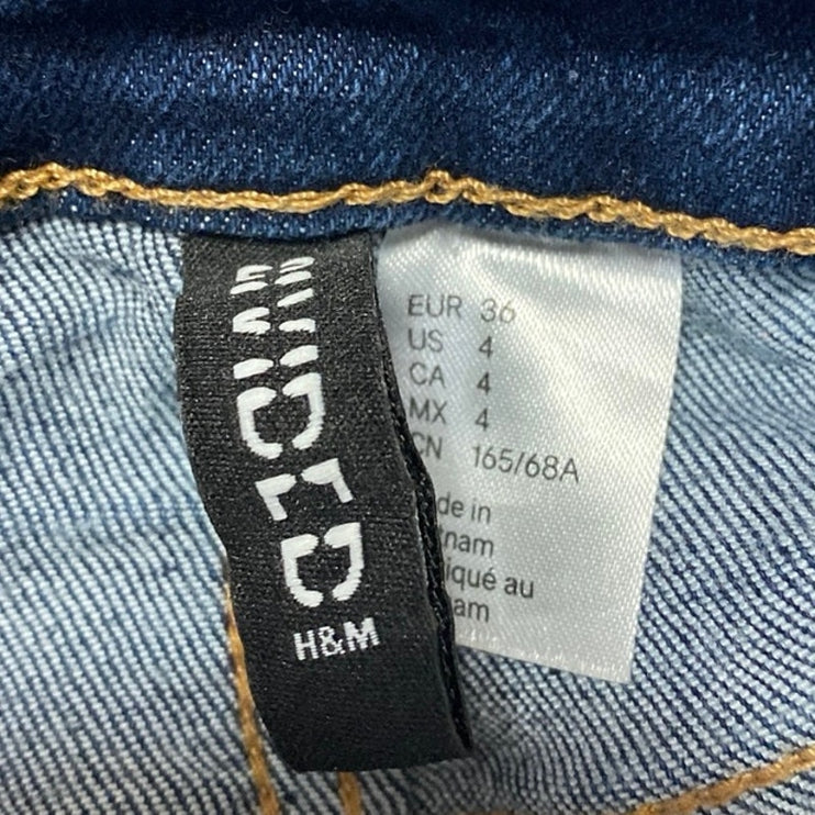 H&M Women's Blue Dark Wash High Rise Flared Bootcut Bell Bottom Denim Jeans 4