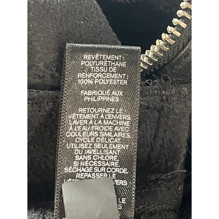 Express Women's Black Faux Leather Vegan Asymmetric Zip Pencil Mini Skirt Size 2