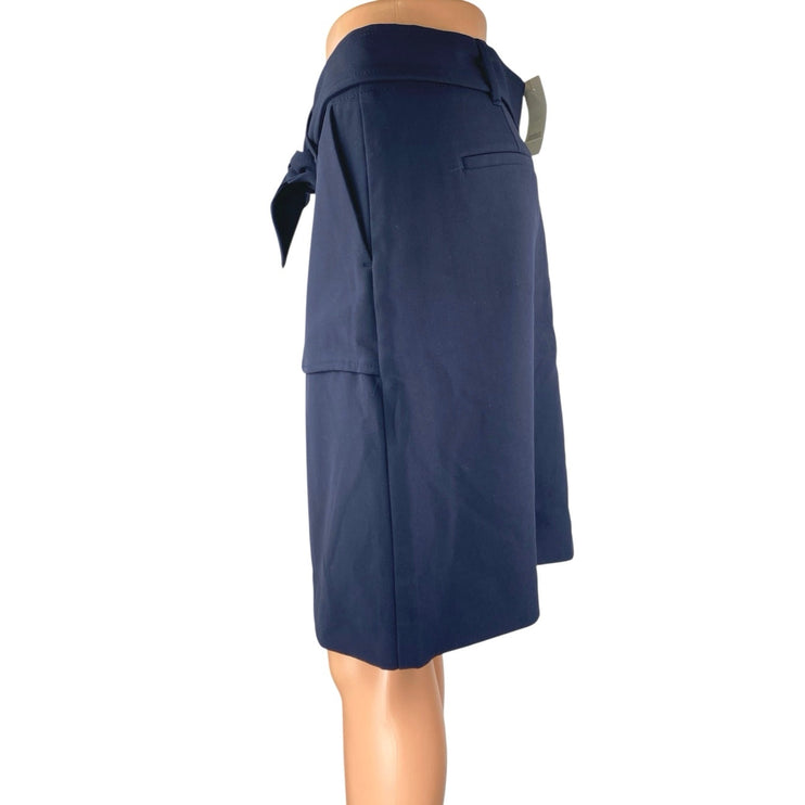 NEW Ann Taylor LOFT Women's Blue Tie Belted High Waist A Line Mini Skirt Size 10