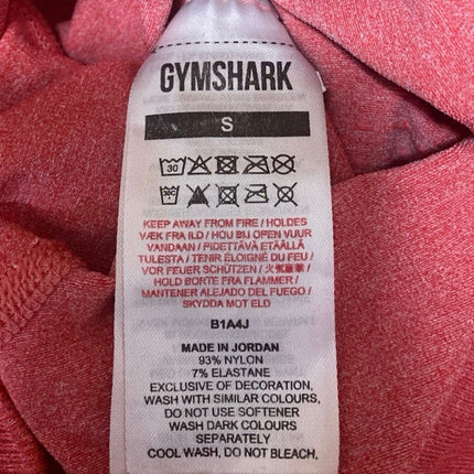 Gymshark Women's Red Pull On Logo Yoga Workout Gym Athletic Biker Shorts Size S