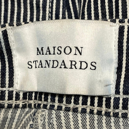 Maison Standards Black White Striped High Waisted Straight Denim Jeans Size 36