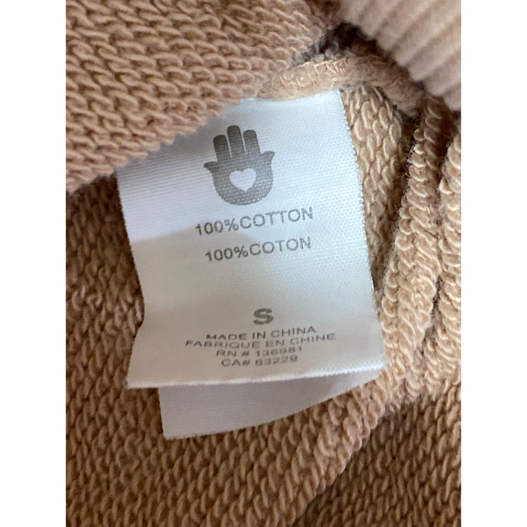 Spiritual Gangster Beige Tan Boat Neck Long Sleeve Sweatshirt Sweater Top Size S